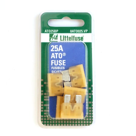 Littelfuse Fuse - Electrical, Cartridge Glass Or Ceramic 0ATO025.VP